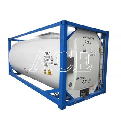 Contenedor de tanque ISO de 20 pies 26000 litros con presión de 4,0/6,0Mpa y material del tanque 316L/SAN50028-7/WNr 1.4402/1.4404