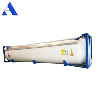 Contenedor de tanque de gas ISO de 40 pies 52.5 CBM UN T50 para GLP licuado comprimido Cloruro de amoníaco Contenedor ISO de alta capacidad