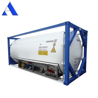 Contenedor de transporte de 20 toneladas de capacidad de 20 pies de largo ASME Estándar UN T75 ISO Tanque criogénico de GNL para personalización y transporte