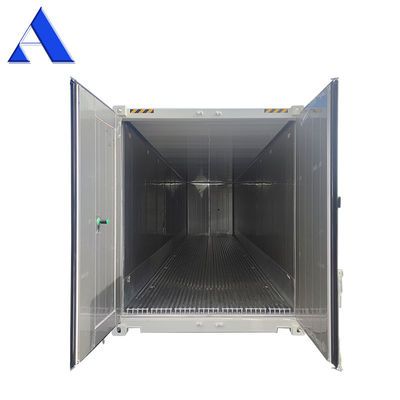 Función de estriado Puerta giratoria de doble extremo trasero de 40 pies de espuma de PU aislada Reefer cuerpo refrigerado Envío Contenedor aislado