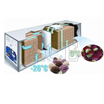 Contenedor aislado refrigerado de 40 pies con carga útil máxima 27580KG 28.4CBM Capacidad Refrigerador y enfriador de doble temperatura