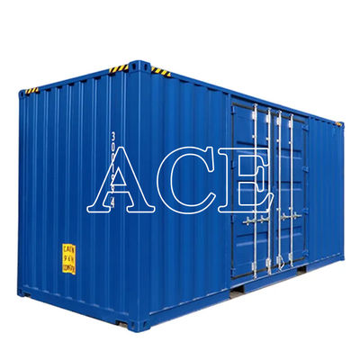 Contenedor de envío de 20 pies de altura con puertas laterales abiertas. Dimensiones externas: 6.058 x 2.438 x 2.896 M.