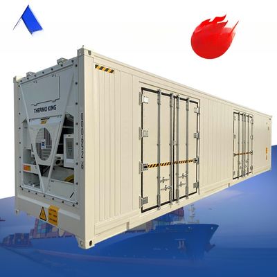 12192 x 2438 x 2896 mm Refrigerador de dos puertas de lado abierto de 40 pies de longitud Contenedor de refrigeración para el transporte de mercancías frescas