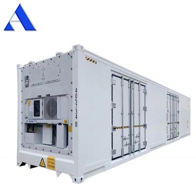 12192 x 2438 x 2896 mm Refrigerador de dos puertas de lado abierto de 40 pies de longitud Contenedor de refrigeración para el transporte de mercancías frescas