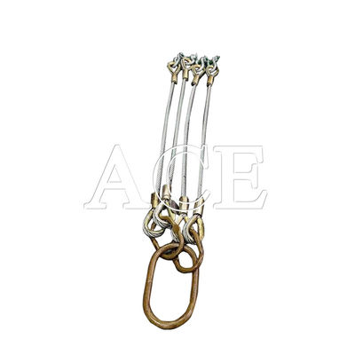 DNV 2.7-1 Sling de cable de acero estándar de 5 patas tipo ojo de elevación ojo invertido para venta de contenedores en alta mar