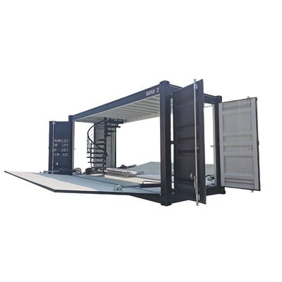 Profesional de apertura lateral personalizada 20 pies Contenedor de envío Cafetería de comida rápida Tienda con escalera y el tren de seguridad superior