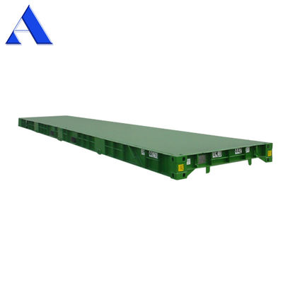12 Meters 40 Foot CSC Certified Dry Steel Container Platform with Internal Dimensions of 12192 x 2438 x 482 mm, que es una plataforma de contenedores de acero seco certificada con dimensiones internas de 12192 x 2438 x 482 mm