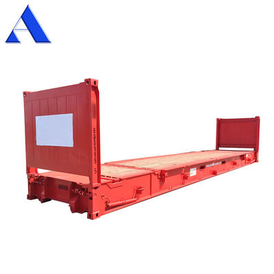 Contenedores de envío de acero de 40 pies y 40 pulgadas de acero corten de acero con piso de contrachapado y extremo plegable con rack plano Certificado CSC