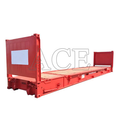 Contenedores de envío de acero de 40 pies y 40 pulgadas de acero corten de acero con piso de contrachapado y extremo plegable con rack plano Certificado CSC