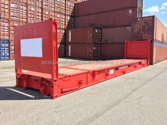 Contenedores de envío de acero de 40 pies y 40 pulgadas de acero corten de acero con piso de contrachapado y extremo plegable con rack plano Certificado CSC