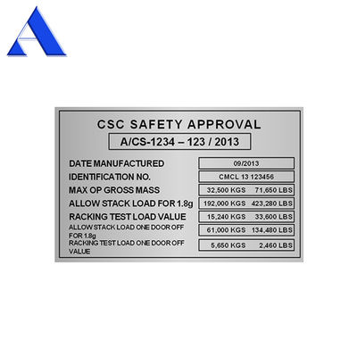 Placa CSC de acero inoxidable para las piezas de contenedores de 20' y prevención de la corrosión en contenedores de transporte ISO