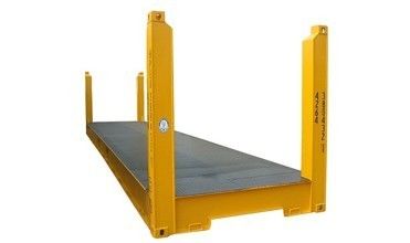 Equipo de transporte Contenedor de rack plano de 40 pies con poste de esquina fijo de acero Carga útil máxima 47370KGS Certificado ISO