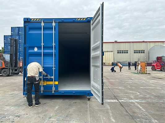 108 CBM Capacidad Puerta de doble extremo 6mm piso de acero 2591mm Largo remolque y vía férrea 53 pies longitud 53 pies Contenedor de envío