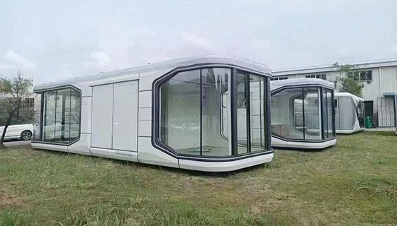2024 Prefab lujoso Modular Moderno Apple Cabin Space Capsule Container House Maison Capsule Spatiale para el tablero Mgo y el piso de PVC