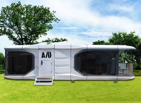 2024 Prefab lujoso Modular Moderno Apple Cabin Space Capsule Container House Maison Capsule Spatiale para el tablero Mgo y el piso de PVC