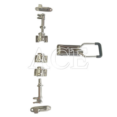 304 de acero inoxidable partes de carrocería de camión conjunto completo de 22 mm de tubo pulida contenedor de camión cerraduras de puertas para la longitud de la vara de bloqueo personalizado