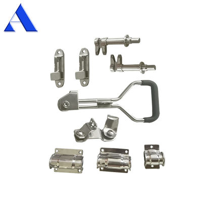 304 de acero inoxidable partes de carrocería de camión conjunto completo de 22 mm de tubo pulida contenedor de camión cerraduras de puertas para la longitud de la vara de bloqueo personalizado