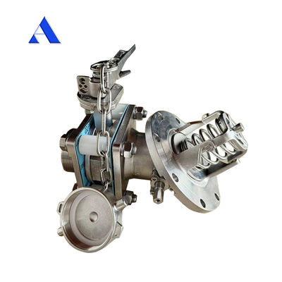 Repuestos para contenedores de tanques ISO 3 pulgadas 45 grados Descarga de fondo y válvula de muestra con manómetro de presión 1.4'' BSP 0-40 bar