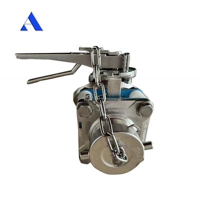 Repuestos para contenedores de tanques ISO 3 pulgadas 45 grados Descarga de fondo y válvula de muestra con manómetro de presión 1.4'' BSP 0-40 bar
