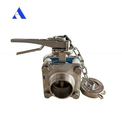 Repuestos para contenedores de tanques ISO 3 pulgadas 45 grados Descarga de fondo y válvula de muestra con manómetro de presión 1.4'' BSP 0-40 bar