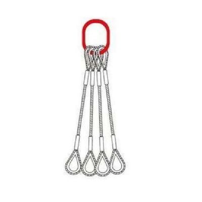Capacidad de elevación de 10 toneladas Cable de eslingas galvanizadas de 4 patas Contenedor en alta mar Cuerdas de alambre recubiertas de acero Eslingas DNV 2.7-1 Estándar
