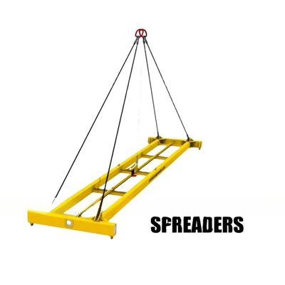 Condición 42 toneladas carga útil 40 pies contenedor de envío extensor de vigas de elevación semiautomáticas con dimensiones de honda 12118 x 2438 mm