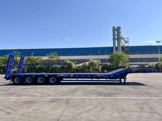 12489 x 2480 x 1530 mm 2/3 Ejes Acero de carbono Extensible Lowbed Lowboy Flatbed Semi Truck Trailer para carga útil máxima 20-100 toneladas