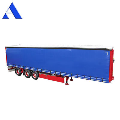 11R22.5 Pneumático de 3 ejes de PVC de cortina lateral Contenedor de envío Shandong 40ft Van Box Semirremolque con tren de aterrizaje estándar de 28 toneladas