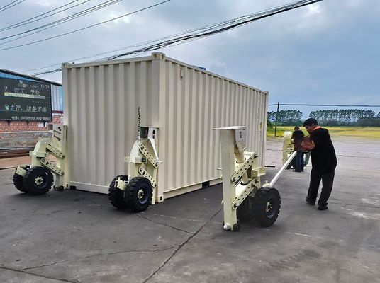 15tons 30tons 4pcs Super de caucho Contenedor de envío elevación de ruedas con llave giratoria Proyectos de mejora de edificios de oficinas en gris