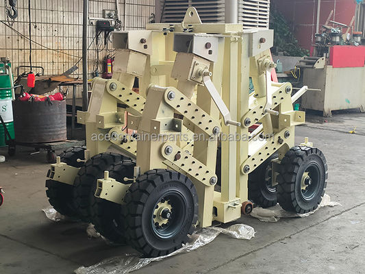 15tons 30tons 4pcs Super de caucho Contenedor de envío elevación de ruedas con llave giratoria Proyectos de mejora de edificios de oficinas en gris