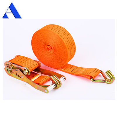 Durable 3-10m de longitud de poliéster de carga ratchet Atado hacia abajo de las correas de fijación con poliéster retráctil de llave inglesa