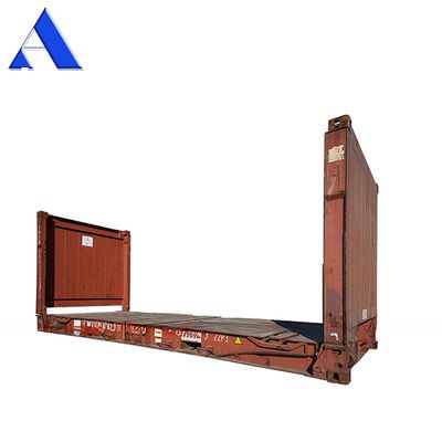 Acero corten 20ft 40ft Contenedores de bastidor plano usados de segunda mano Piso contrachapado o acero