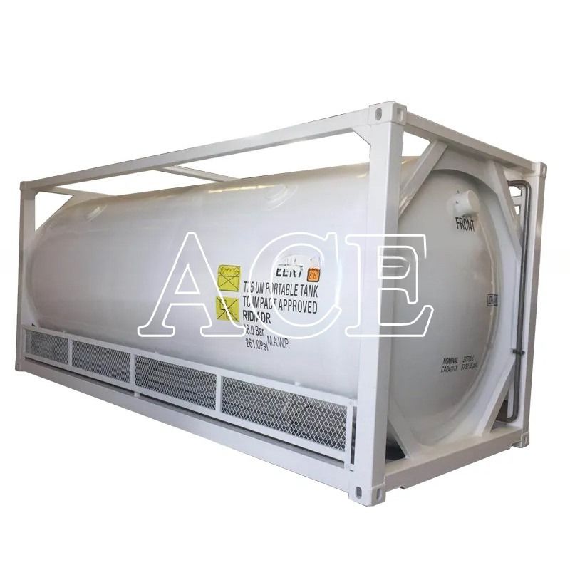 Contenedor de transporte de 20 toneladas de capacidad de 20 pies de largo ASME Estándar UN T75 ISO Tanque criogénico de GNL para personalización y transporte