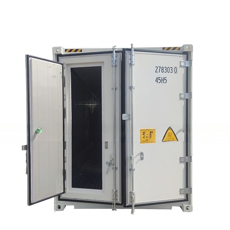 Función de estriado Puerta giratoria de doble extremo trasero de 40 pies de espuma de PU aislada Reefer cuerpo refrigerado Envío Contenedor aislado