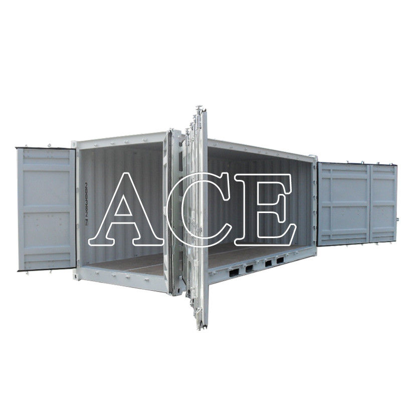 Acceso por el lado izquierdo o derecho Contenedor de lado abierto de 20 pies con dimensiones externas de 6058 x 2438 x 2591 mm y gran apertura de la puerta