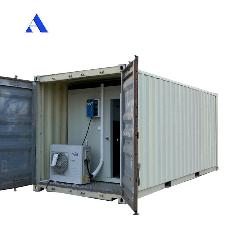 Cuarto de almacenamiento en frío de contenedores Reefer de 20 pies con piso de aluminio T-Bar y refrigerante R134a/R404A