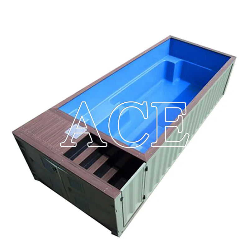 Piscina exterior de contenedores de envío de 20 pies con filtración incluida y color personalizado