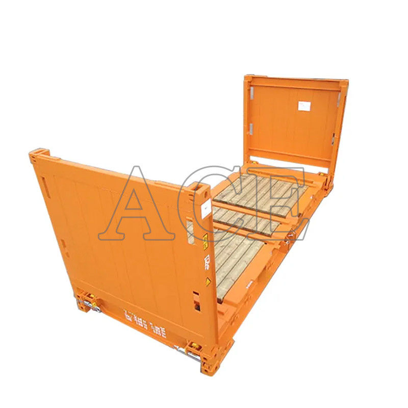 20 pies 20 pies 20 Flat Rack Flatrack Contenedor de transporte marítimo Oceano Contenedores Tare Peso 2750KGS piso 28mm piso de madera contrachapada