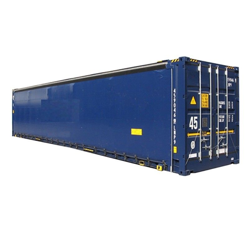 12192 x 2550 x 2896 mm Cubo alto Contenedor de envío de 40 pies con puerta lateral de cortina de PVC