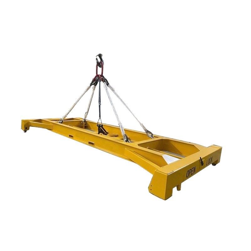Condición 42 toneladas carga útil 40 pies contenedor de envío extensor de vigas de elevación semiautomáticas con dimensiones de honda 12118 x 2438 mm