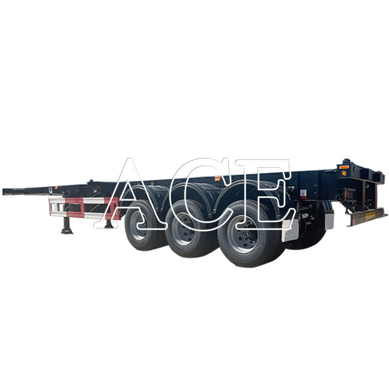 Remolque de camión Contenedor de transporte de acero de 40 pies Semirremolque de 3 ejes Esqueleto Chasis de transporte para carga de carga
