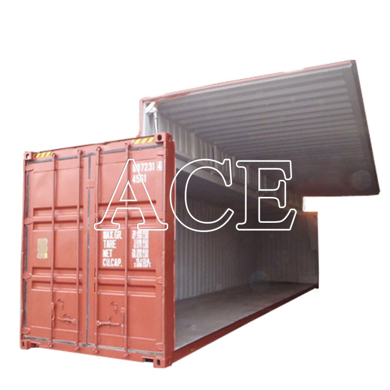 Contenedor de envío de puertas laterales abiertas de 40 pies con placa CSC de cilindro hidráulico eléctrico y capacidad de 76.4 CBM