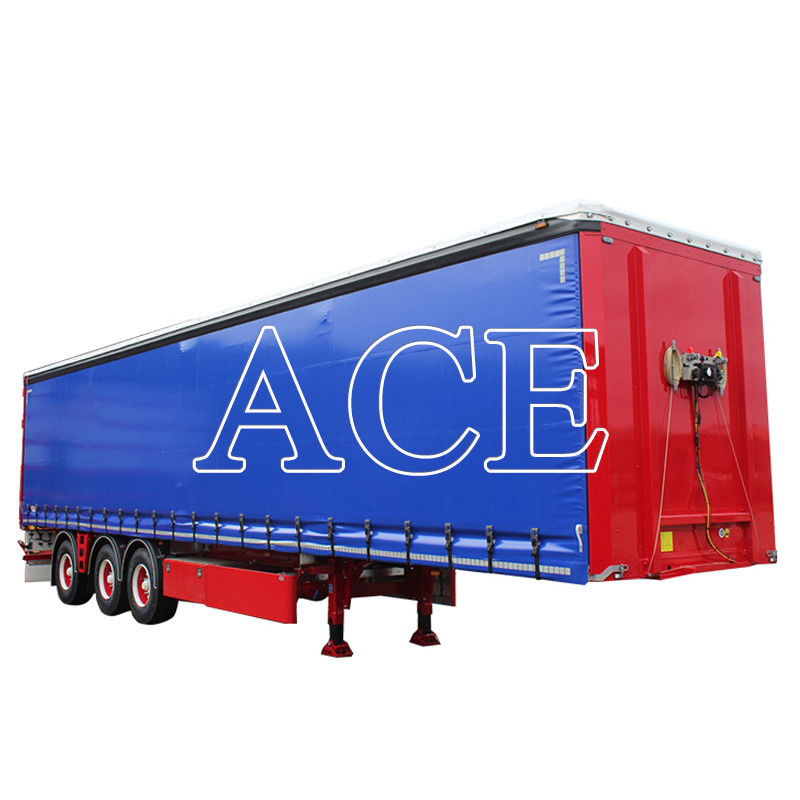 11R22.5 Pneumático de 3 ejes de PVC de cortina lateral Contenedor de envío Shandong 40ft Van Box Semirremolque con tren de aterrizaje estándar de 28 toneladas