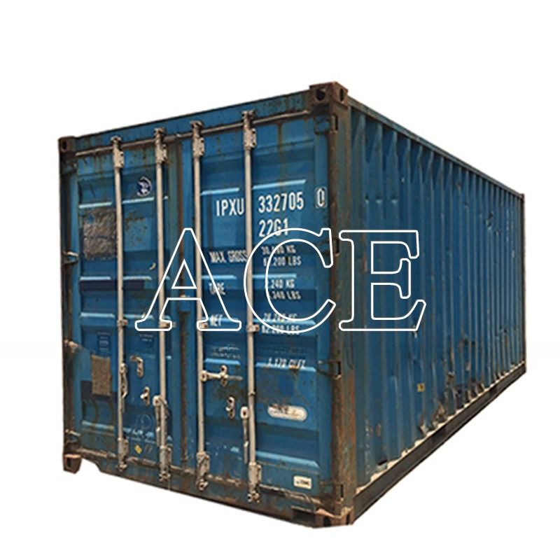 Carga de stock china digno 20 pies contenedores de envío usados dimensiones internas 5.899 x 2.352 x 2.393M 10 años alrededor
