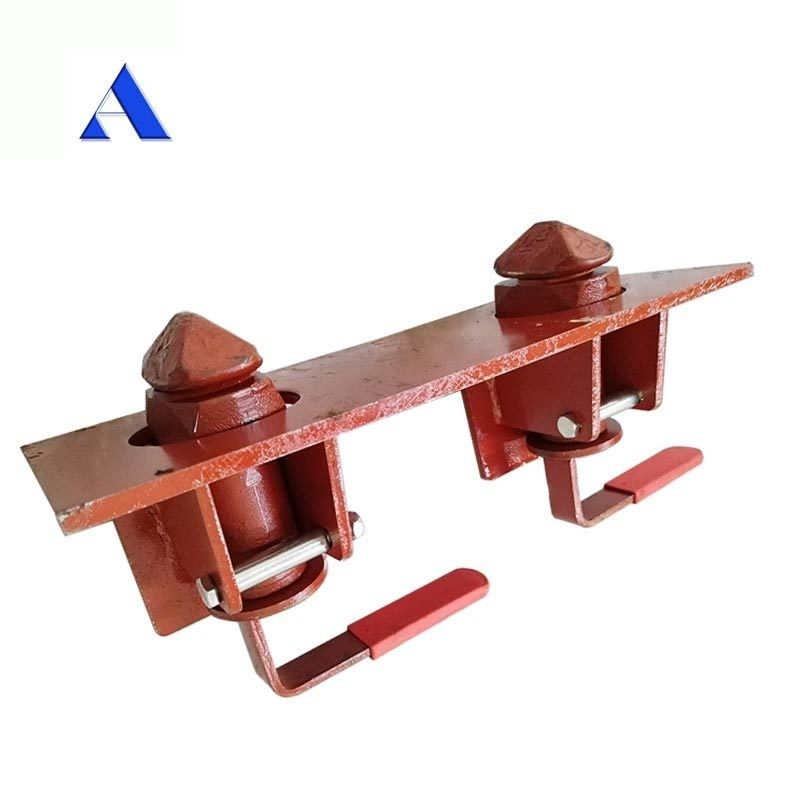 Semi-remolque doble contenedor remolque twistlock twist lock delantero pin lock partes del remolque rojo y negro